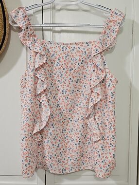 Loft Red And Blue Floral Strappy Top.  Possible Patriotic Look!